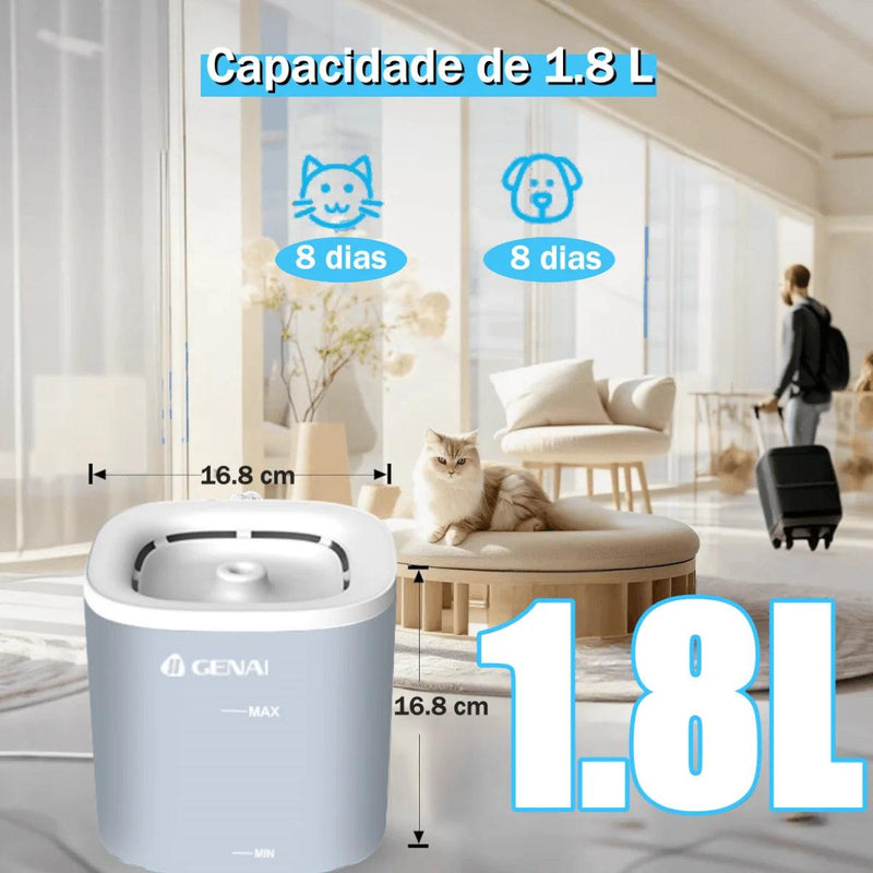 Fonte de água com recirculação automática, filtragem, dispensador de água para cães e gatos, bomba silenciosa USB, fonte de água para animais de estimação e gatos