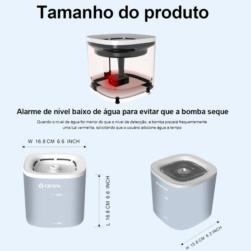 Fonte de água com recirculação automática, filtragem, dispensador de água para cães e gatos, bomba silenciosa USB, fonte de água para animais de estimação e gatos