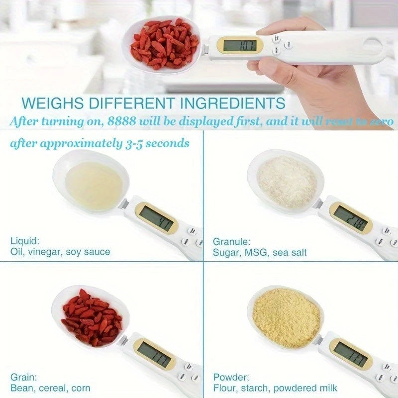 1Pc LCD Digital Measurement Adjustable Weighing Spoon Kitchen Scale Electronic Measuring Spoon Coffee Powder Baking Scale