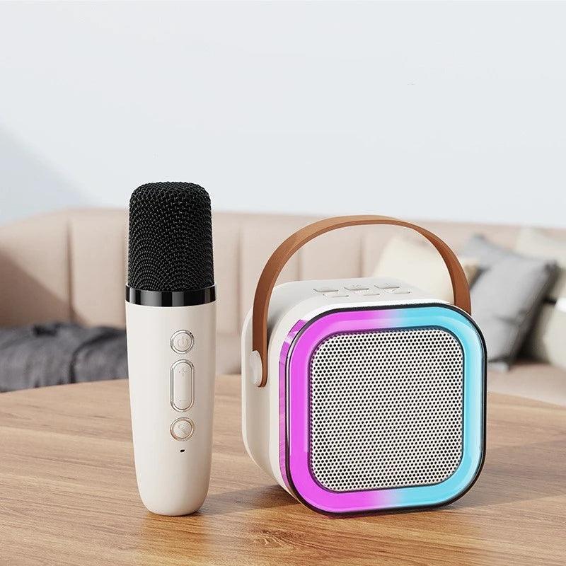 K12 Karaoke Mini Wireless Speaker with Microphone Karaoke Portable Bluetooth Speaker with 1 Microphone