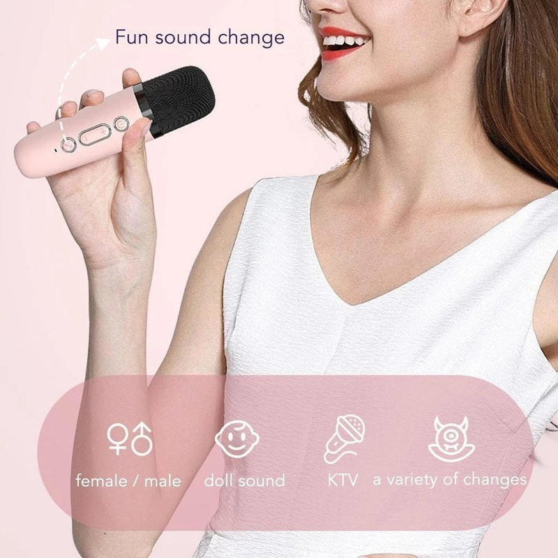 K12 Karaoke Mini Wireless Speaker with Microphone Karaoke Portable Bluetooth Speaker with 1 Microphone