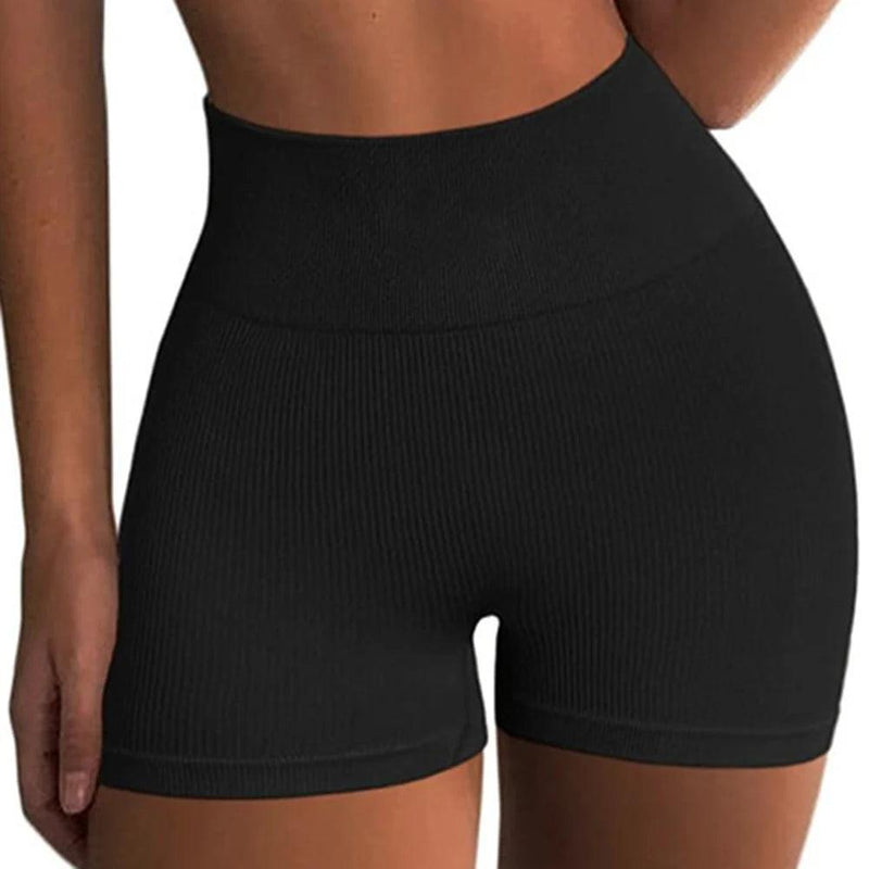 Shorts de ioga canelados femininos