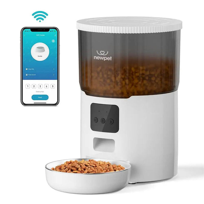 Alimentador de temporização para gatos 4L, aplicativo inteligente, alimentador de gatos, aço inoxidável, comida para animais de estimação, alimentação remota, dispensador automático, adequado para gatos e cães