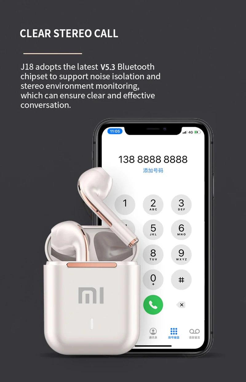 Xiaomi J18 wireless Bluetooth headset HiFI in-ear stereo microphone touch waterproof TWS noise cancelling gaming headset