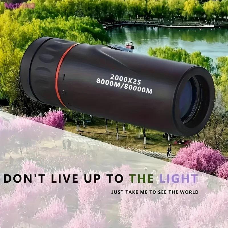 Telescópio monocular HD 2000X25 - escopo compacto e portátil para caça, viagens, shows e pesca