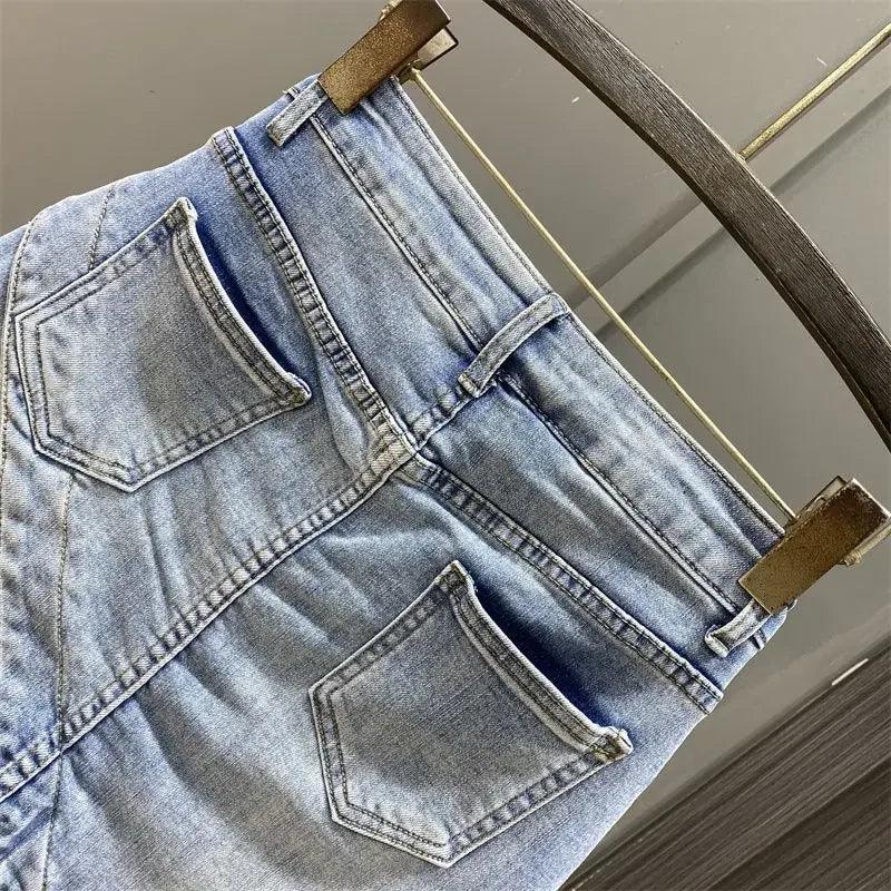 shorts saia jeans feminino vintura alta