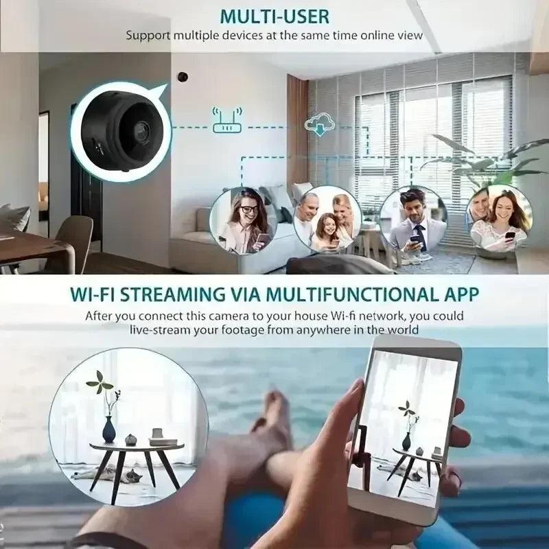 Mini Câmera 1080P HD Wifi Monitor de Segurança Sem Fio Para Casa Versão Noturna Proteção de Vídeo Controle Remoto Inteligente Filmadoras