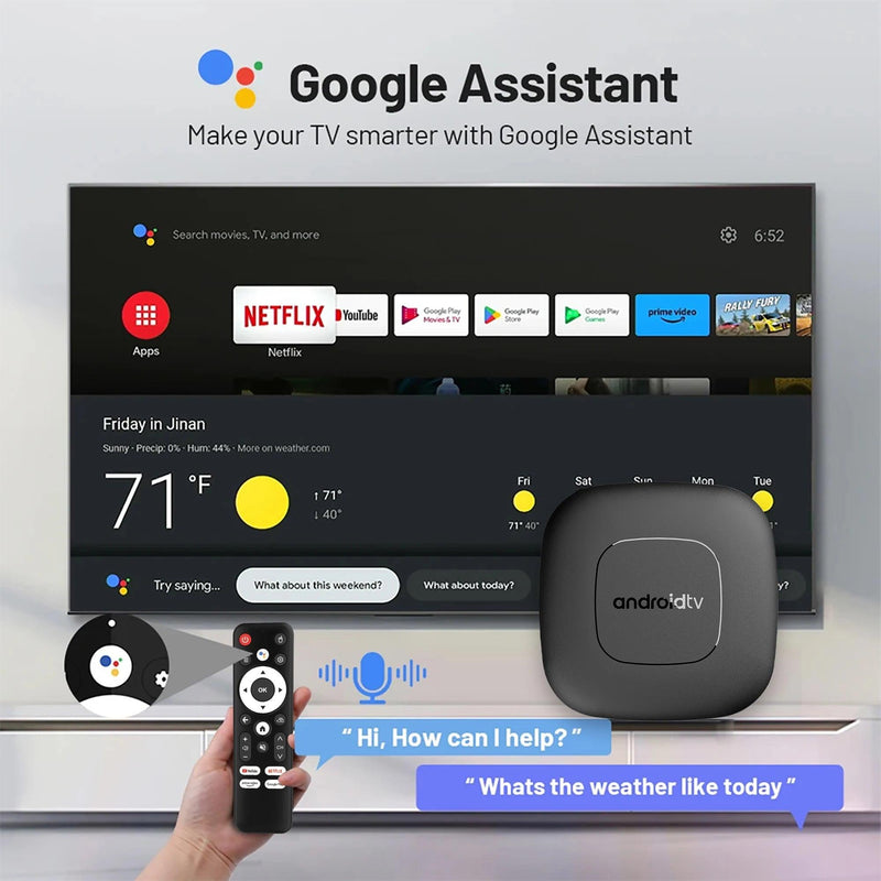 Smart Home Theater TV Box AllwinnerH313 Google Assistente Netflix