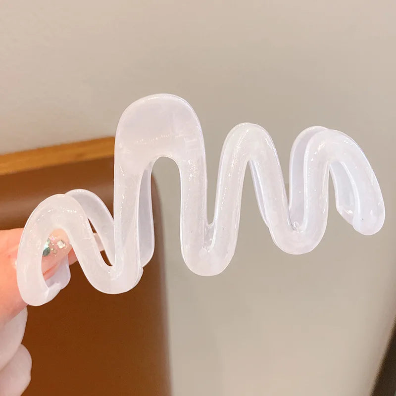 New Colorful Jelly Wave Hair Claw Hairpin Women Girls Fashion Design Korean Sweet Simple Irregular Hair Clip Headwear Wholesale