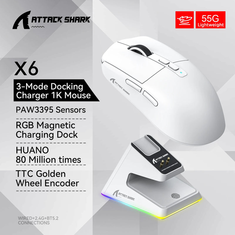 Mouse Bluetooth Attack Shark X6 PAW3395