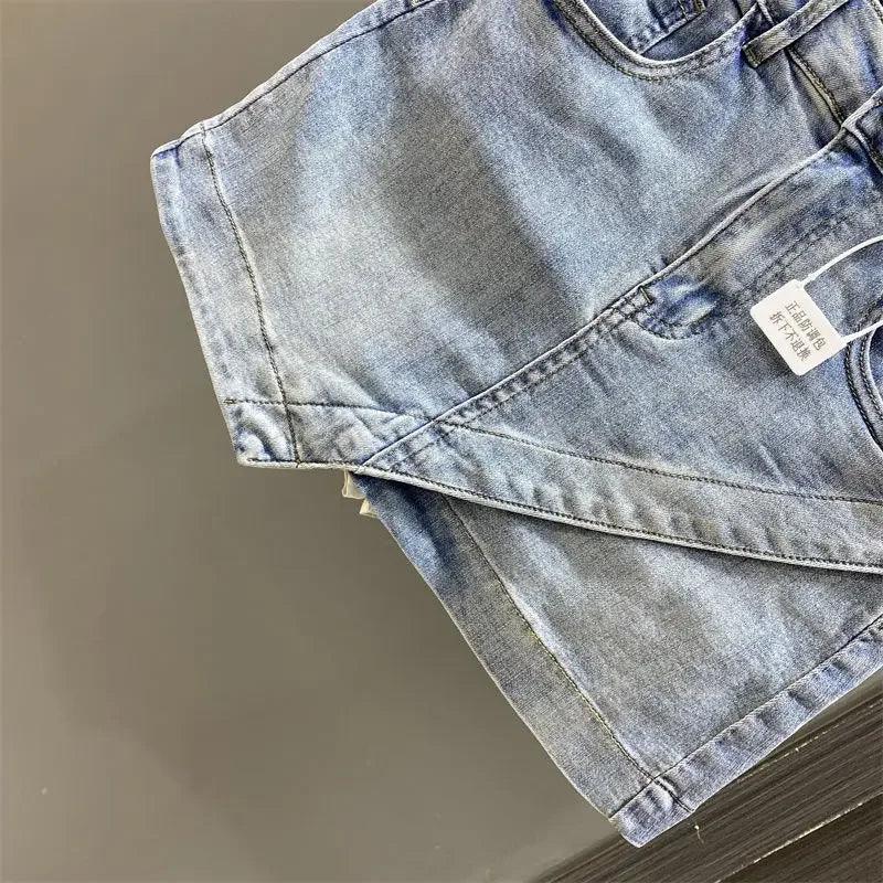 shorts saia jeans feminino vintura alta