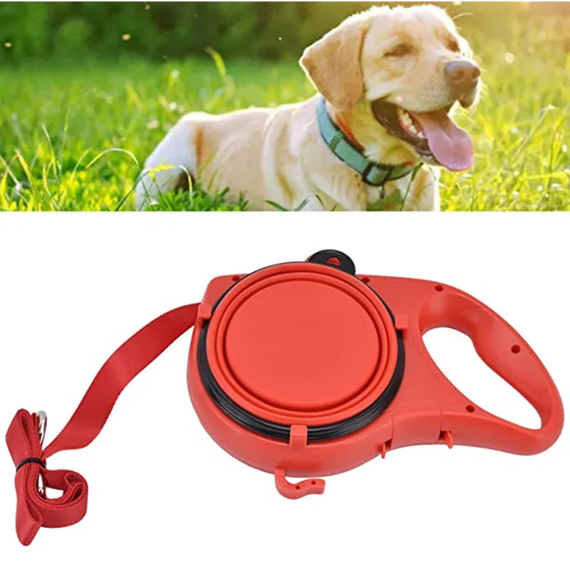 Multifunction Pet Dog Leash with Builtin Water Bottle Bowl Waste Bag Dispenser for Outdoor Walking Traction Rope Pet Accessories