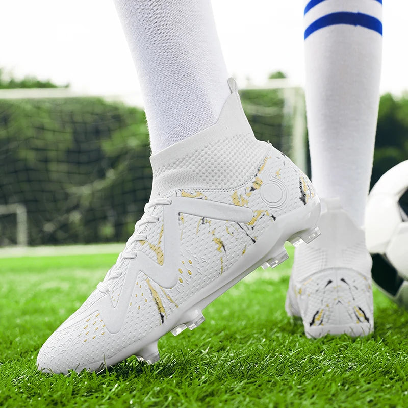 futebol masculinos tamanho grande ultraleve chuteiras de futebol tênis para meninos antiderrapantes AG/TF chuteiras de futebol botas de tornozelo unissex