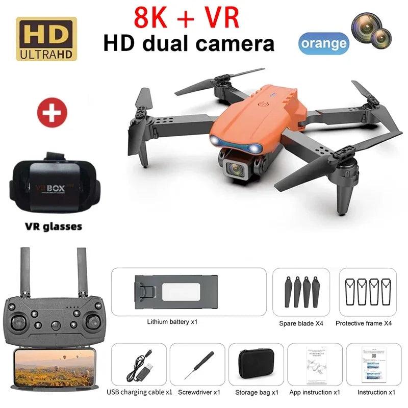 E99 PRO GPS Profissional 8K com Câmera HD FPV 5G Wifi Motor Brushless Dobrável RC Quadcopter Obstáculo Evitação Drone