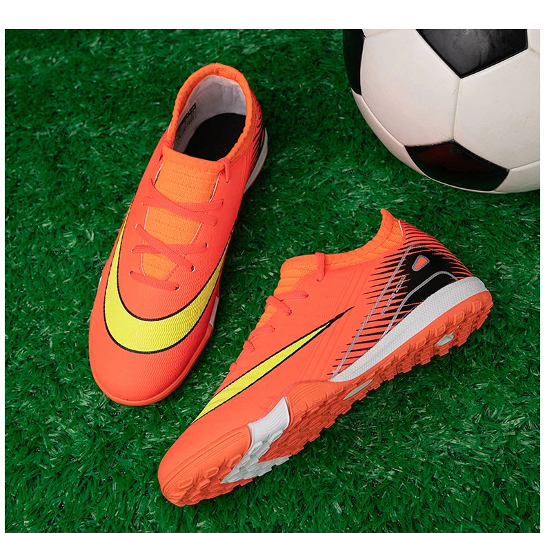 Profissional Kid Novos Sapatos de Futebol Match Ankle Antiderrapante Futebol