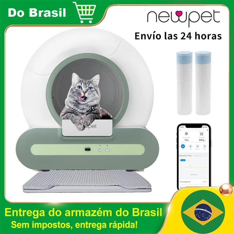 Caixa de areia automática inteligente para gatos, autolimpante, 65L, controle por aplicativo, bandeja de areia para gatos, desodorizador iônico, Arenero Gato