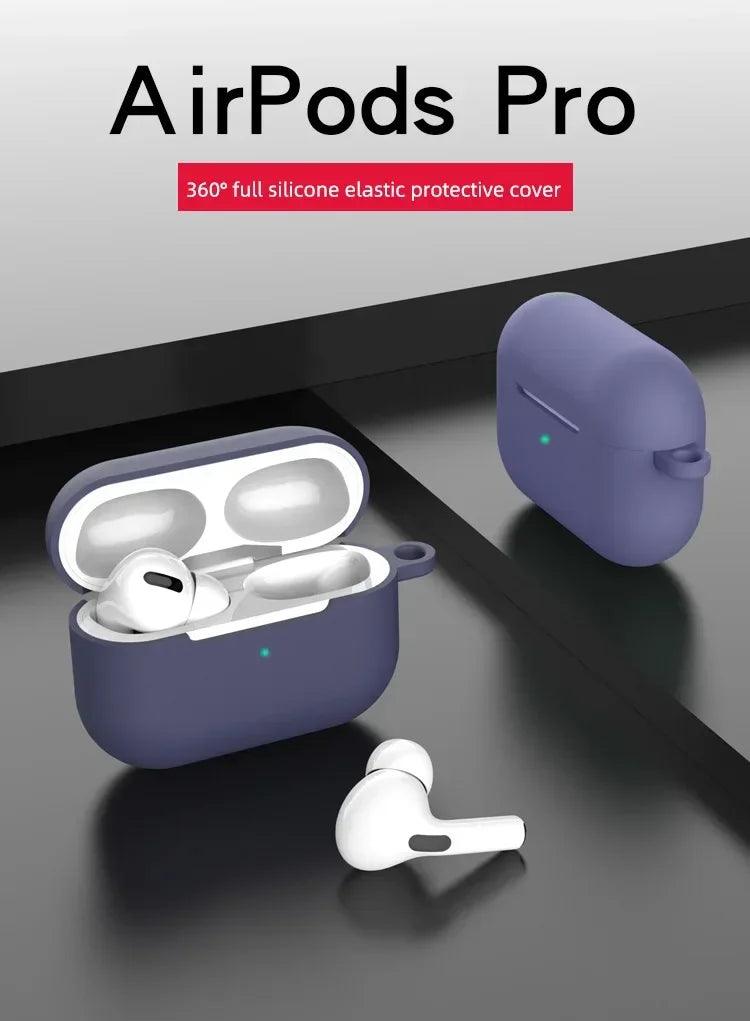 For AirPods Pro Protective Case Silicone New Solid Color Apple Bluetooth Headset Soft Case Protective Cover