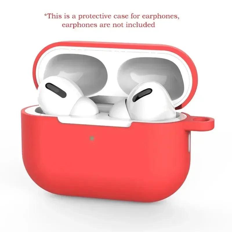 For AirPods Pro Protective Case Silicone New Solid Color Apple Bluetooth Headset Soft Case Protective Cover