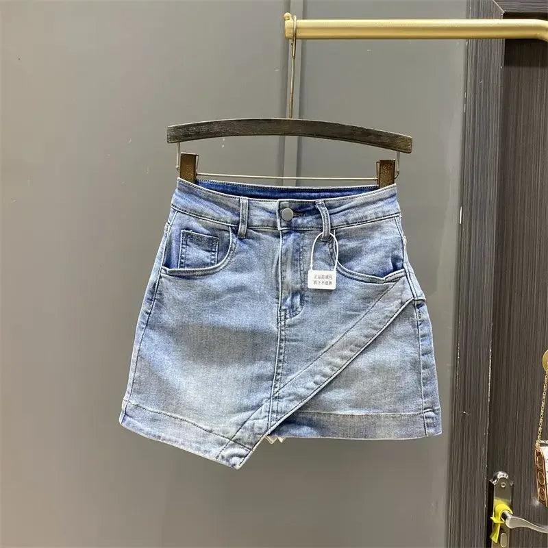 shorts saia jeans feminino vintura alta