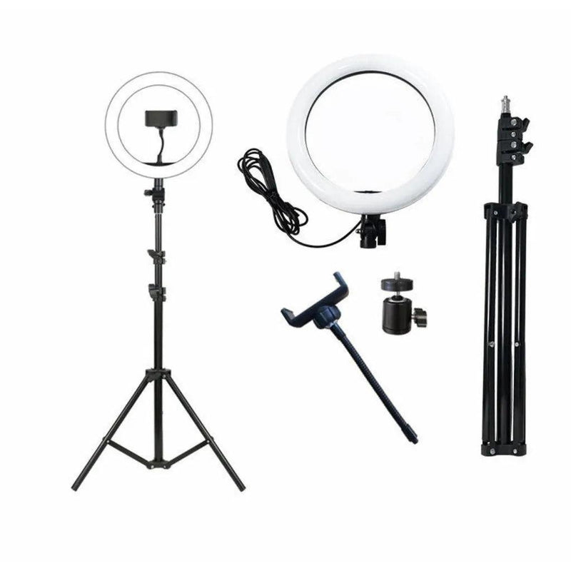 Ring Ligth Ring Light 26cm Faça Fotos Com Tripé 2.1m Kit Completo Dimmer Selfie Youtuber Blogger Maquiagem