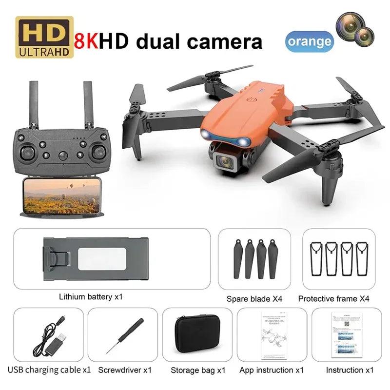 E99 PRO GPS Profissional 8K com Câmera HD FPV 5G Wifi Motor Brushless Dobrável RC Quadcopter Obstáculo Evitação Drone