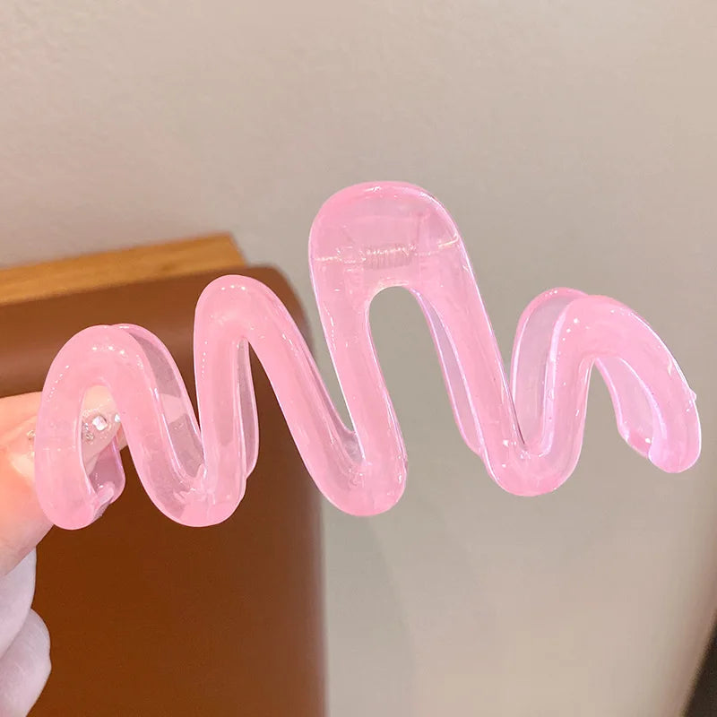 New Colorful Jelly Wave Hair Claw Hairpin Women Girls Fashion Design Korean Sweet Simple Irregular Hair Clip Headwear Wholesale