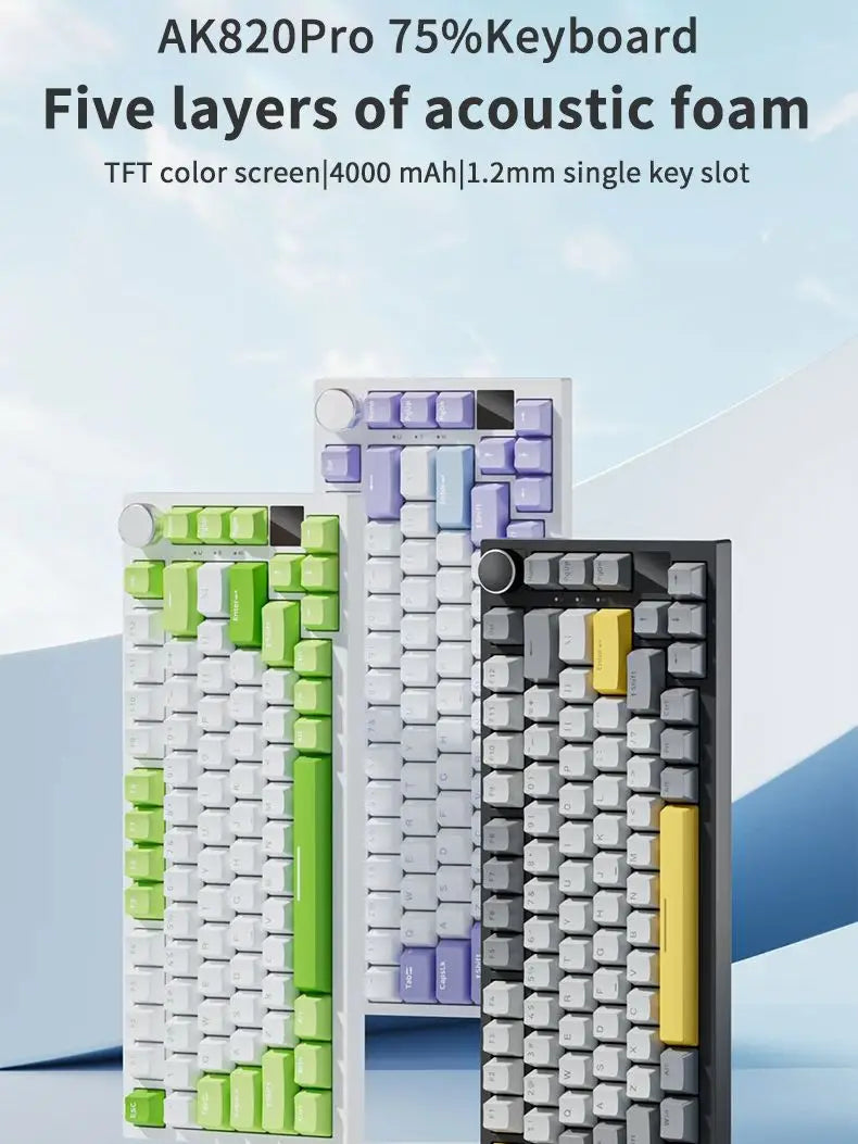 Teclado mecânico TFT Tela multifuncional