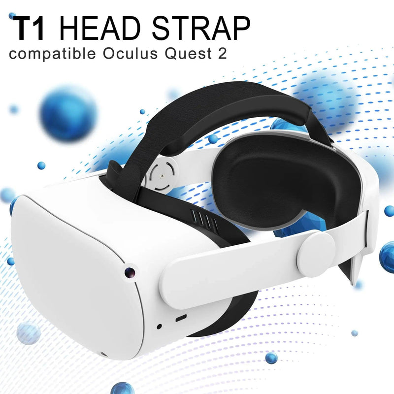 Compatível com Quest 2 Elite Strap para suporte e conforto aprimorados em VR, para Meta Quest 2 Comfort Head Strap Acessórios Brancos