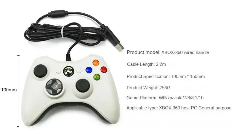 Controle Xbox 360 USB com fio Controlador PC Handheld Joystick Game Gamepad para Windows Controle Xbox