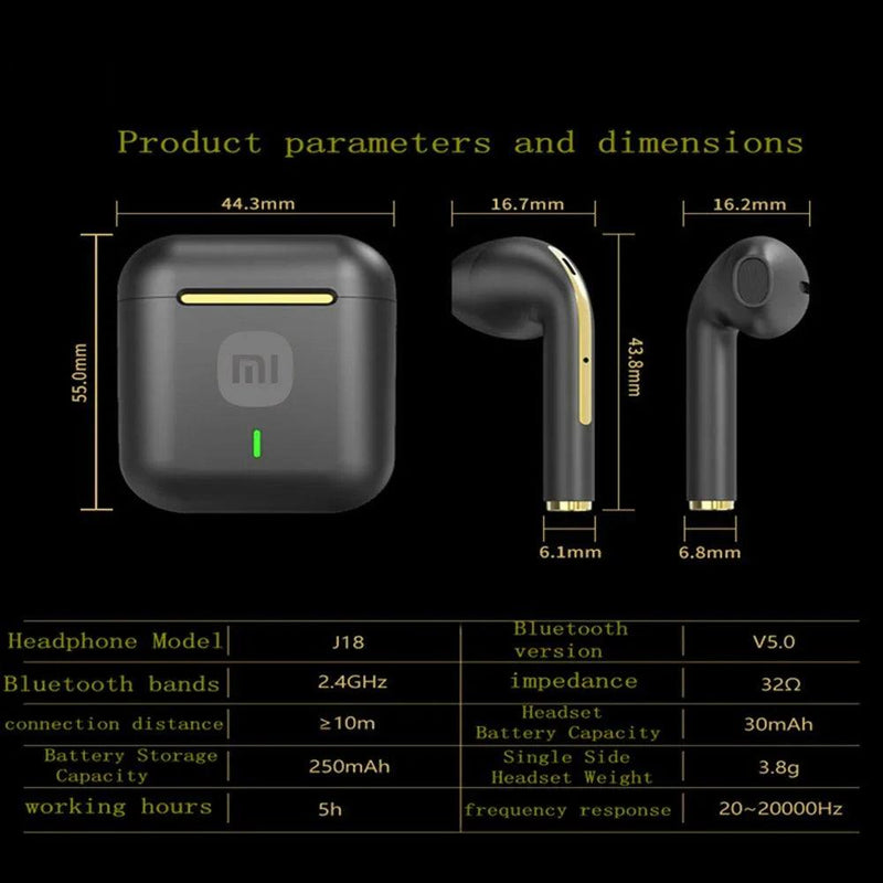 XIAOMI J18 Bluetooth 5.3 Earphone TWS In Ear HiFI Stereo Sports Earphone Ture Wireless Headphone Game Waterproof Headset With Mi