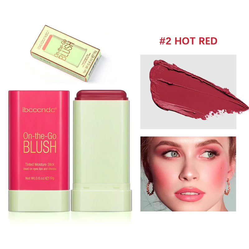 Tinted Mositure Blush Stick Face Pink Cream Cheek Blusher Cosmetics 3 in 1 Makeup Tubes used on lips eyes cheeks