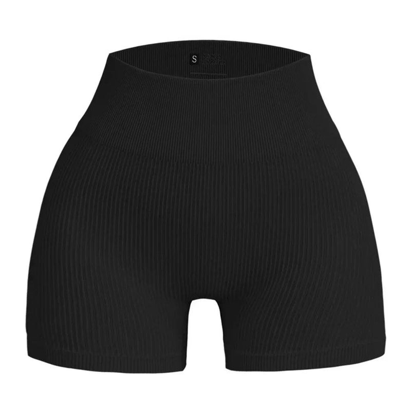 Shorts de ioga canelados femininos