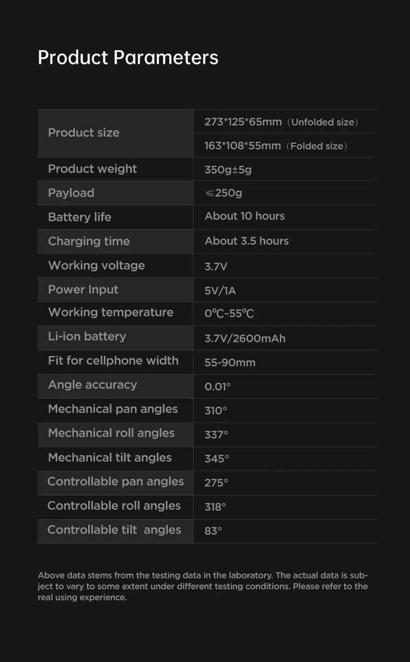 estabilizador inteligente Smartphone com luz de preenchimento para iPhone Android Face