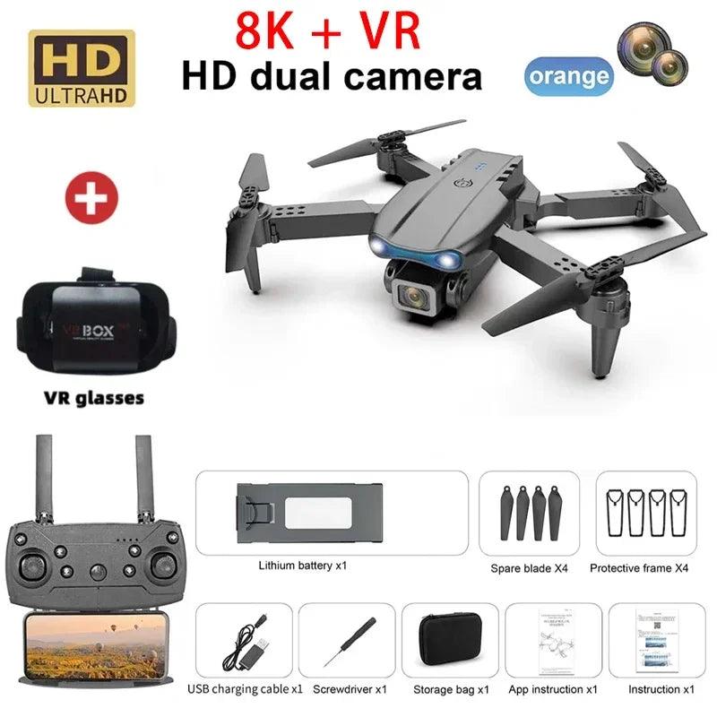 E99 PRO GPS Profissional 8K com Câmera HD FPV 5G Wifi Motor Brushless Dobrável RC Quadcopter Obstáculo Evitação Drone