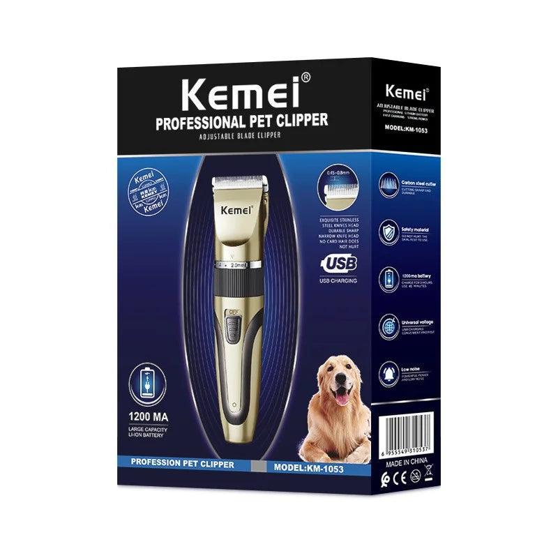 Kemei KM-1053 profissional pet hair clipper elétrico empurrador para cães e gatos pequenos