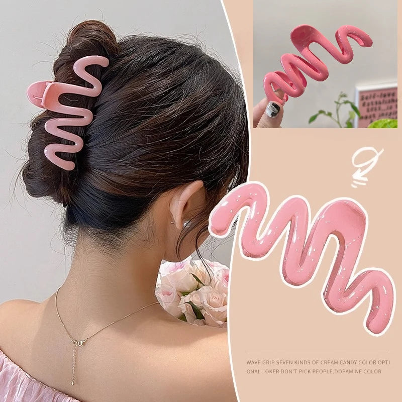 New Colorful Jelly Wave Hair Claw Hairpin Women Girls Fashion Design Korean Sweet Simple Irregular Hair Clip Headwear Wholesale