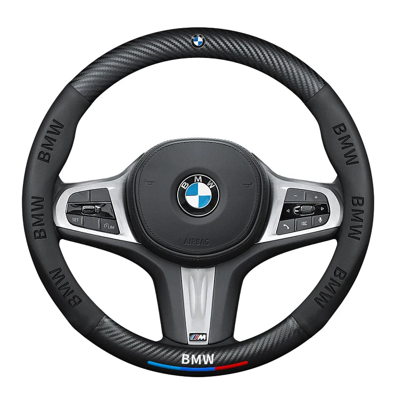 Capa de volante de carro de fibra de carbono para BMW