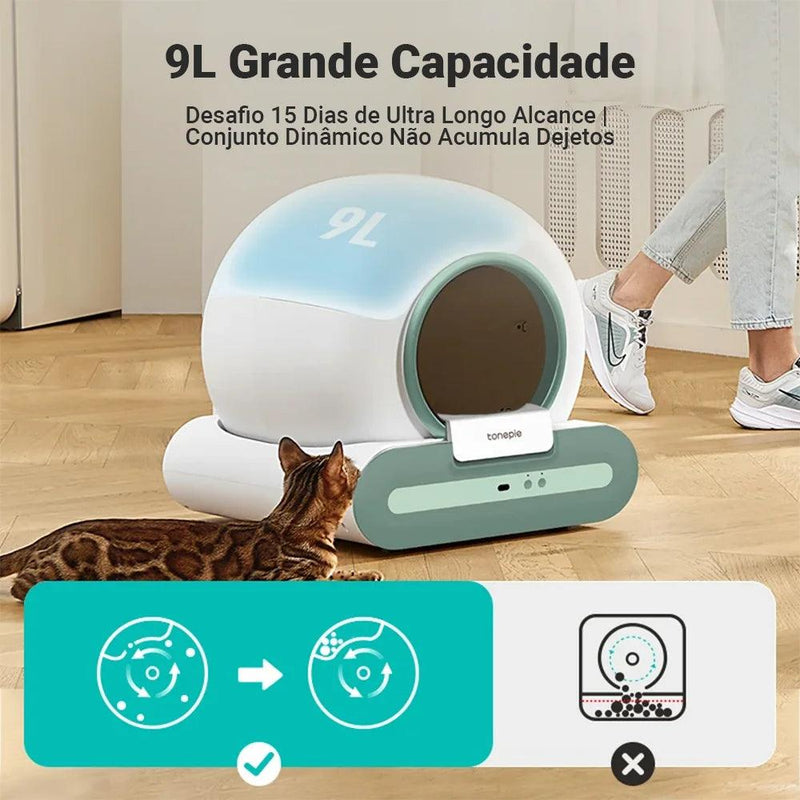 Caixa de areia automática inteligente para gatos, autolimpante, 65L, controle por aplicativo, bandeja de areia para gatos, desodorizador iônico, Arenero Gato