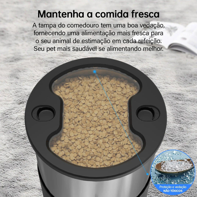 Alimentador para animais de estimação de 5L com microfone, alimentador automático para gatos, dispensador inteligente de comida para cães, temporizador WiFi, tigela de alimentação quantitativa de aço inoxidável