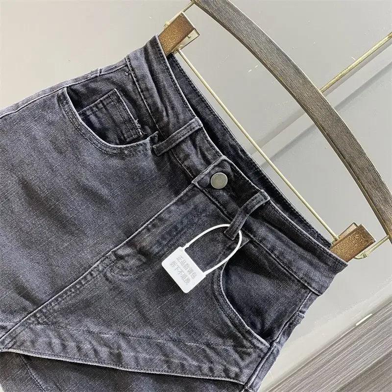 shorts saia jeans feminino vintura alta