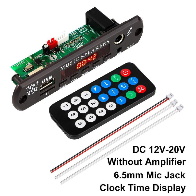 DC 12V Bluetooth 5.3 MP3 WMA APE Decoder Board 60W Amplifier Clock Time Display 6.5MM Mic Jack USB TF FM Radio Car Mp3 Player