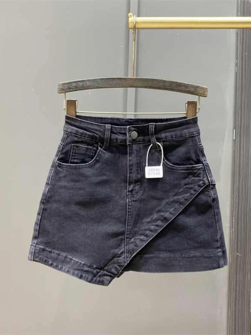 shorts saia jeans feminino vintura alta