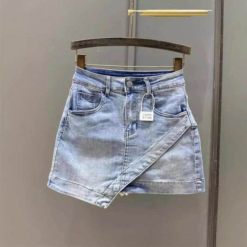 shorts saia jeans feminino vintura alta