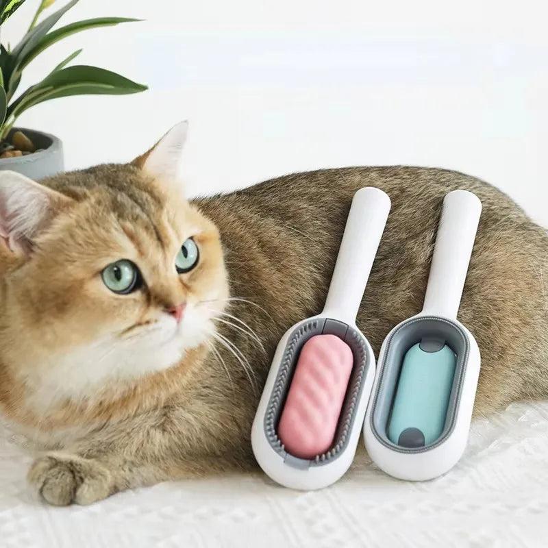 Escova Depiladora Longa Gato Cachorro Escova De Silicone Para Animais De Estimação Pente Para Animais De Estimação Escova De Limpeza