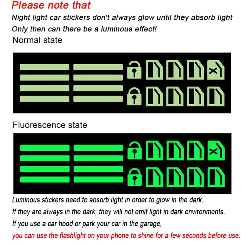 Botão de janela de carro Adesivo luminoso Interruptor de elevação Noite