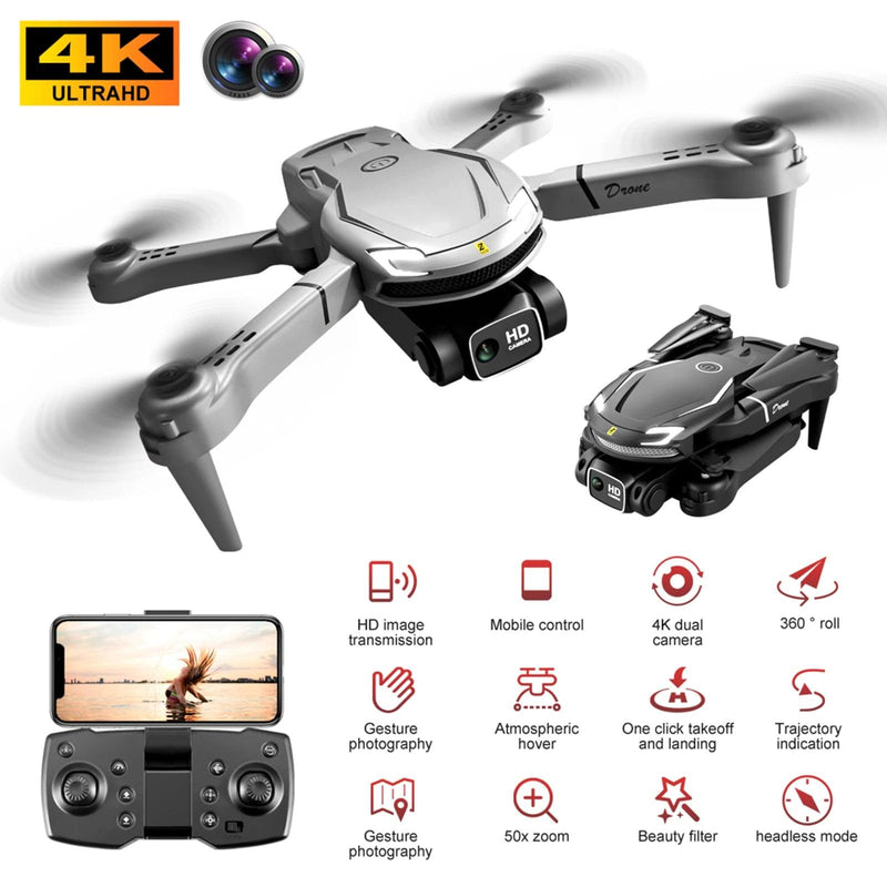 Drone 4K Câmera Dupla Grande Angular HD Fotografia Aérea Quadcopter Dobrável RC Helicóptero WIFI FPV Altura Segurar Presente Brinquedo