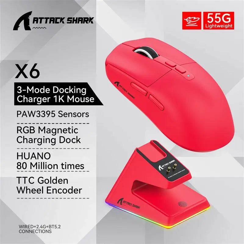 Mouse Bluetooth Attack Shark X6 PAW3395