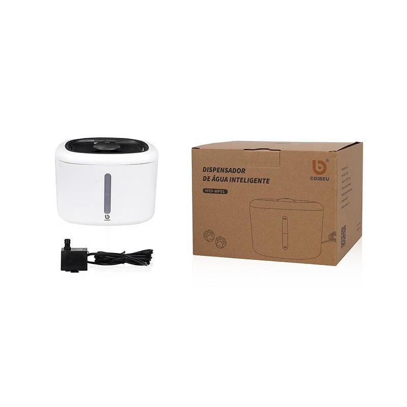 Dispensador de água inteligente para animais de estimação, água circulante, seguro e silencioso, 2,5 L com luz