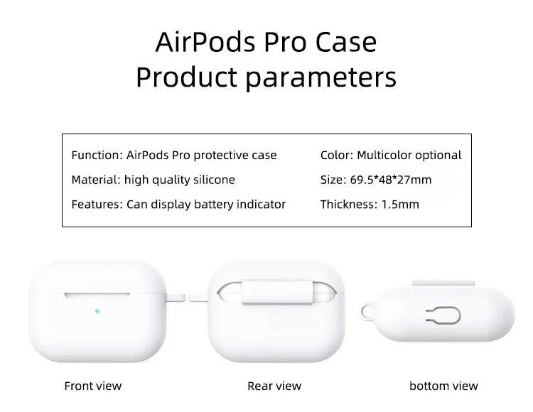 For AirPods Pro Protective Case Silicone New Solid Color Apple Bluetooth Headset Soft Case Protective Cover