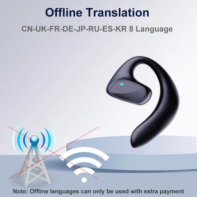 Fones de ouvido M8 Translator 144 Dispositivo tradutor de idiomas Tradução bidirecional em tempo real 97%